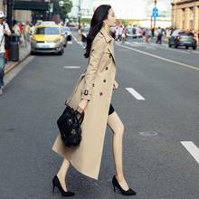 Trench coat feminino modelo clássico à prova d'água, casaco sobretudo acima do joelho para mulheres w2202 2020 2024 - compre barato