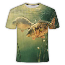 Camiseta de ocio con estampado 3d para hombre y mujer, camisa divertida con estampado de pescado, Camiseta con estampado de Hip-hop, novedad de 2021 2024 - compra barato
