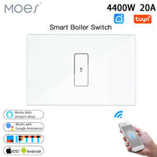 US WiFi Smart Boiler Glass Panel Switch 4400W Smart Life Tuya App Remote Control Water Heater Switch,Work with Alexa Google Home 2024 - buy cheap