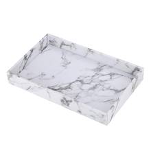 Marble Print Serving Tray PU Leather for Coffee Desserts Decorative 13x8" 2024 - buy cheap