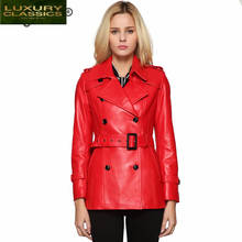 Jacket Montone Genuine Leather Women Short Slim Fit 100% Real Natural Sheepskin Coat Female Vintage Outwear Hiver 17A1572 2024 - buy cheap