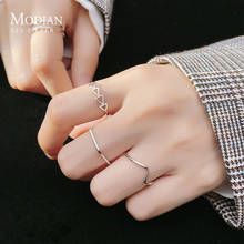 Modian-Anillo de Plata de Ley 925 con apertura para mujer, sortija geométrica, estilo coreano, joyería fina 2024 - compra barato