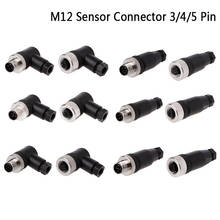 M12 Sensor Connector Waterproof Male&female Plug Screw Threaded Coupling 3/4/5 Pin 2024 - buy cheap