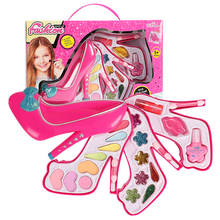 Children's Cosmetics Make-up Box Toy Set Girl Jewelry Play House High-heeled Shoes Makeup Box Princess Makeup Kit Gift Set 2024 - buy cheap