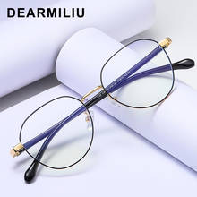 Dearmiliu 2020 nova luz azul bloqueando óculos do vintage espelho plano metal quadro redondo okulary óculos de leitura unisex gafas 2125 2024 - compre barato