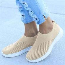 Women Sneakers Mesh Flat Autumn Vulcanized Knitting Female Sock Shoes Ladies Slip On Stretch Fabric Breathable Casual Loafers 2024 - buy cheap