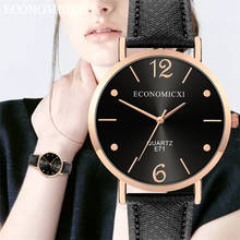Модные женские часы с кожаным ремешком, оптовая продажа, кварцевые аналоговые круглые наручные часы, красивые модные классические женские часы #10 2022 - купить недорого