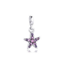 Ckk meus encantos rosa estrela do mar 925 original caber pandora me pulseiras de prata esterlina charme contas para fazer jóias diy mulher 2024 - compre barato