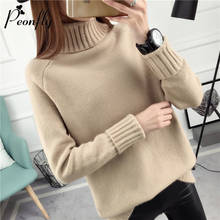 PEONFLY Turtleneck Women Sweater Winter Warm Female Jumper Thick Solid Sweaters Ribbed Knitted Pullover Tops Pull Hiver Femme 2024 - buy cheap