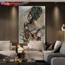 5D Diy Diamond Mosaic African Black Woman Graffiti Art Diamond Painting Full Square Round Embroidery Sale Abstract African Girl 2024 - buy cheap