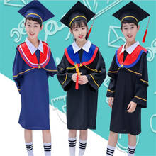 Kids Bachelor Gown Children Graduate Clothing School Class Team Student Uniform Wear Stage Performance Robe Photography Costume 2024 - buy cheap