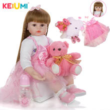 KEIUMI, 24 дюйма, Новое поступление, Кукла Реборн, Реалистичная силиконовая виниловая кукла для новорожденных, игрушки для малышей, сделай сам, подарочные наборы 2024 - купить недорого