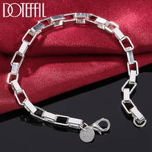 DOTEFFIL 925 Sterling Silver Big Long Box Chain Bracelet For Women Wedding Engagement Party Fashion Jewelry 2024 - buy cheap