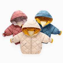 Casaco de algodão quente com capuz para crianças, jaqueta estilo coreano com zíper para bebês e meninos meninas, novo, 2021 2024 - compre barato