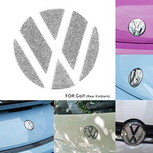 Diamond Bling Rhinestone Rear Trunk Lid Emblem Badge Sticker Decor for VW Volkswagen Golf 2024 - buy cheap