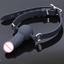 BDSM Bondage Fetish Sex Save Cosplay Flirting Harness Silicone Dildo Mouth Gag Sex Toys For Woman Couples Penis Gag Adult Games 2024 - buy cheap