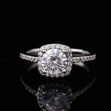 925 anel de prata esterlina moissanite feminino anéis de casamento branco d cor vvs1 1ct(6.5mm) jóias finas com certificado 2024 - compre barato