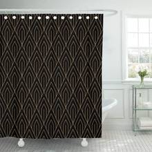 Silver Gatsby Vintage Pattern Geometric Gold Black Luxury Line Shower Curtain Waterproof Polyester Fabric 60 x 72 Inches 2024 - buy cheap