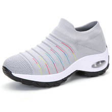 Spring NewWomen Sock Sneakers Fashion Air Mesh Breathable Casual Shoes Woman Platform Sneakers Ladies Vulcanized Shoes QJ 2024 - buy cheap