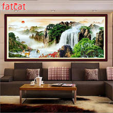 FATCAT Sunrise landscape waterfall scenery Large 5D Diy Diamond Painting Full square round Diamond Embroidery Mosaic Art AE2394 2024 - buy cheap