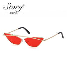 STORY gothic cat eye sunglasses women ladies 2019 luxury brand vintage red alloy small frame rectangle eyewear retro shades S832 2024 - buy cheap