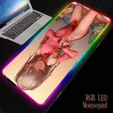 MRGBEST Аниме Сексуальная девушка игровой RGB большой коврик для мыши геймер компьютерный коврик для мыши светодиодная подсветка XXL Поверхность Коврик для мыши Клавиатура Настольный коврик