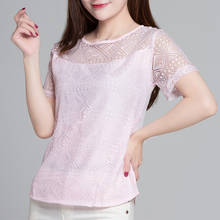 New Women Clothing Chiffon Blouse Lace Crochet Female Korean Shirts Ladies Blusas Tops Shirt White Blouses slim fit Tops 2024 - buy cheap