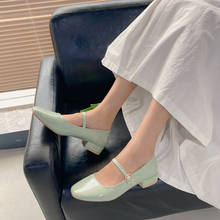 2021 spring and autumn new female British style Japanese style simple temperament fashion single shoes shallow mouth buckle. 2024 - buy cheap