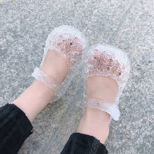 Sandalias de cristal para niña y niño, zapatos de princesa Frozen con agujeros, zapatos de baile para fiesta de Frozen, Rojo 2024 - compra barato