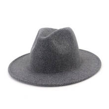 Fashion Men Women Wool Jazz Fedora Hat Cap Solid Color Flat Brim Trilby Felt Panama Formal Hat Party Carnival Gambler Chapeau 2024 - buy cheap