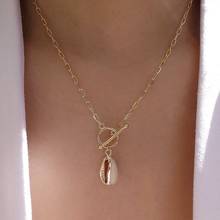 Simple Design Gold Color Shell Pendant Necklace For Women Summer Beach 1 0 Buckle Shells Necklaces Fashion Jewelry A611 2024 - buy cheap