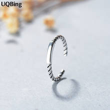 Vintage 925 Thai Silver Smooth Face Thread Rings Smooth Geometric Open Rings Jewelry 2024 - buy cheap