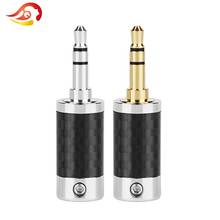QYFANG 3.5mm 3 Pole Stereo Carbon Fiber Earphone Plug HiFi Headset Gold/Rhodium Plated Audio Jack 6.0mm Wire Hole Line Connector 2024 - buy cheap