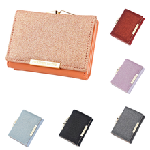 2022 New fashion sequins tri-fold women's wallet short section small bag multi-card holder student coin purse coin bag 2024 - buy cheap