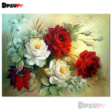 DPR cuadrado/redondo 5D Diy diamante pintura punto de cruz "flor" diamante 3D bordado mosaico decoración del hogar regalo FD05 2024 - compra barato