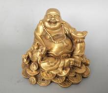 Estatua de cobre China, toad dorado de latón puro, estatua de Buddha Maitreya 2024 - compra barato