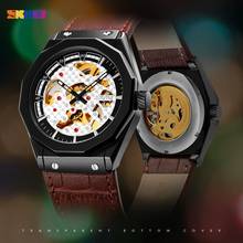 SKMEI Creative Mechanical Men Watches Automatic Wristwatch Clock Top Brand Leather Strap Relogio Masculino reloj hombre 9248 2024 - buy cheap