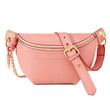 Genuine Leather Women Waist Bag Brand Designer Fanny Pack Women Leather Chest Bag Small Zipper Women Bags Phone Purse 2024 - buy cheap