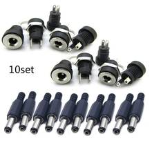 10pairs DC Power Connector Pin Female Male Jack Socket Adapter 5.5x2.1mm 2/3Pins 2024 - buy cheap