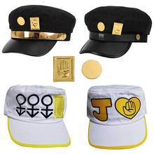 Anime jojo bizarre s bizarre adventure cosplay cap jotaro kujo joseph hat army military jojo caps+ badges animation around props 2024 - buy cheap