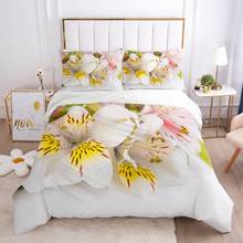 Juego de ropa de cama con diseño de flores nórdicas 3D, juego de edredón, funda de edredón, tamaño completo, textil para el hogar 2024 - compra barato