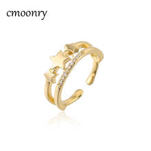 cmoonry New Arrival Gold Color Star Shape Ring For Women Girl Fashion AAA+ CZ Female Wedding Jewelry Engagement Gift 2024 - buy cheap