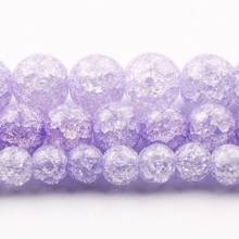 6/8/10mm perles naturais roxo rachado quartzs cristal pedra grânulos soltos redondos para fazer jóias pulseira 15' 2024 - compre barato