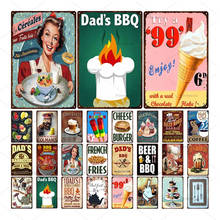 BBQ Chef Vintage Metal Signs Coffee Cakes Tin Plates Bar Cafe Decoration Artwork Home Kitchen Restaurant Wall Iron Painting 2024 - buy cheap