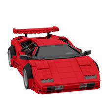 MOC Speed Car Champions Countachx LP5000 QV Hyper Super Racing, modelo técnico, bloques de construcción, juguete DIY para regalos de cumpleaños 2024 - compra barato