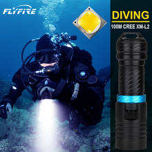 100M Diving flashlight Underwater lamp torch cree led xm l2 rechargeable 18650 26650  flash light hunting waterproof 2024 - buy cheap