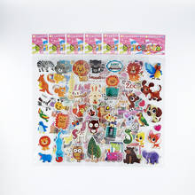 12 folhas de adesivos de desenhos animados 3d, adesivos impermeáveis de animais fofos de pvc para meninos e meninas, presentes para crianças 2024 - compre barato