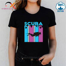 Camiseta divertida de buceo para mujer, camiseta Hipster de buceo en el mar, ropa de calle de buceo, camisetas clásicas de algodón, 2020 2024 - compra barato
