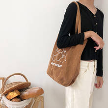 2020 New Korean Shoulder Bag Women Casual Totes Cartoon Rabbit Big Bag Corduroy-Bag For Women New Handbags Bolsa Para Mujer 2024 - buy cheap