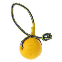 Тренировочная игрушка для собаки, мяч для собаки, резиновый шарик, жевательная игрушка с веревкой, 85WC 2024 - купить недорого